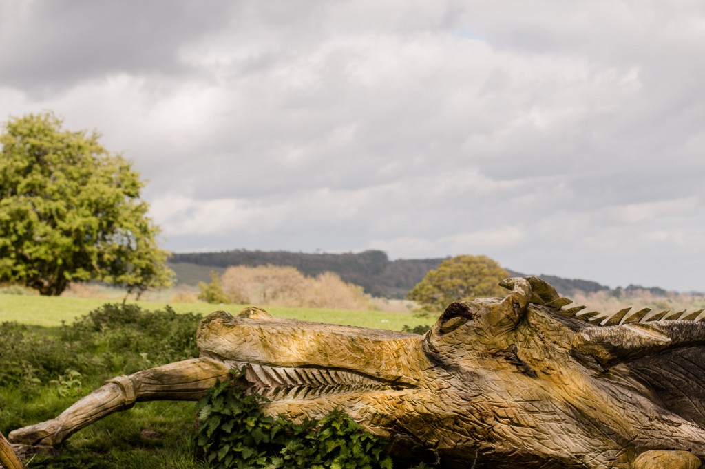 Chainsaw sculpture of dragon